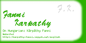 fanni karpathy business card